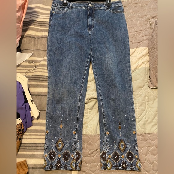 Melanie Lyne Aztec Design Jeans - Picture 1 of 1